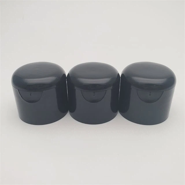 Black Soft Touch Plastic Bottle Flip Top Cap