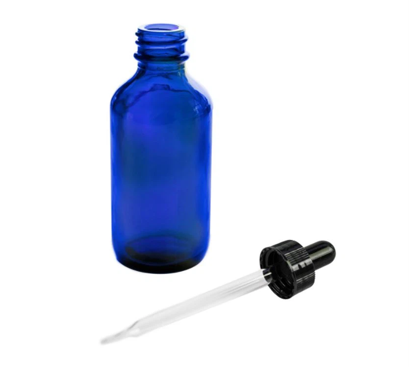 blue oil bottle